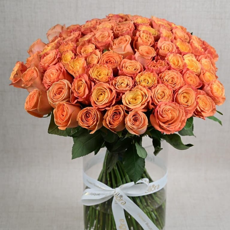 101 Orange Roses Luxury Flower Vase-A755 - Image 2