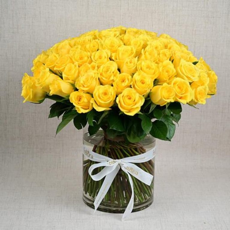 101 Yellow Roses Grand Luxury Vase-A763 - Image 3