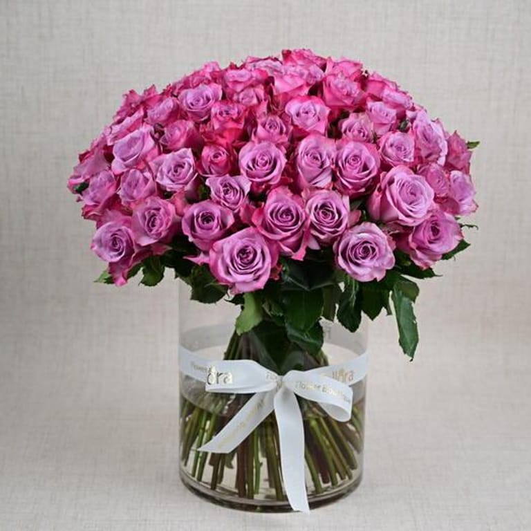 101 Purple Roses Grand Luxury Vase-A762 - Image 3