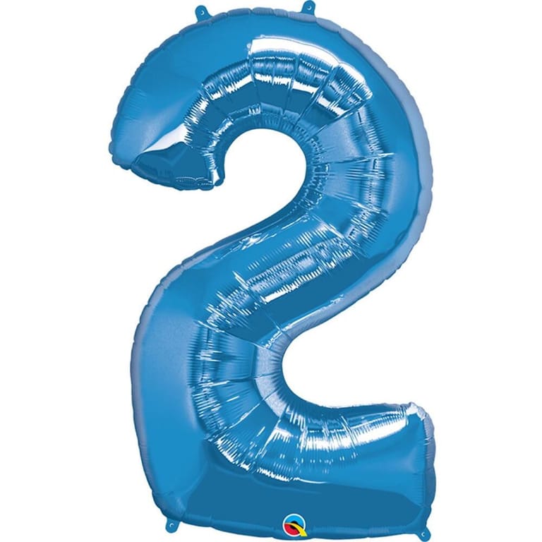 Blue Number 2 Helium Foil Balloon-A835 - Image 1