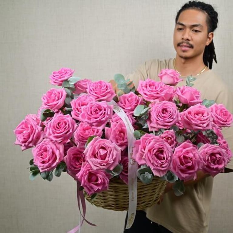 101 Pink Roses Luxury Basket-A806 - Image 3