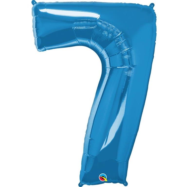 Blue Number Seven Helium Foil Balloon-A855 - Image 1