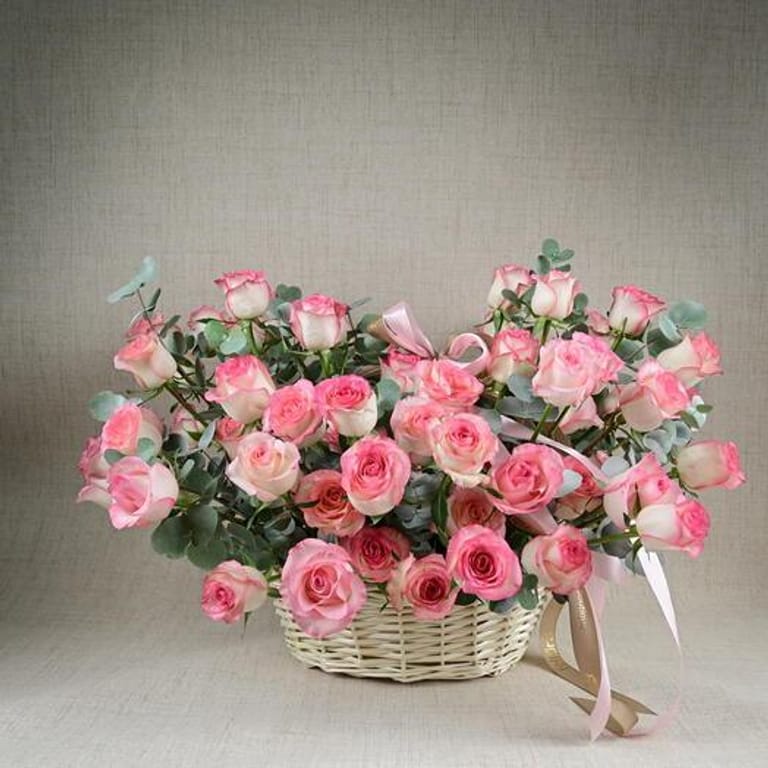 101 Jumilia Pink Roses Luxury Basket-A807 - Image 4