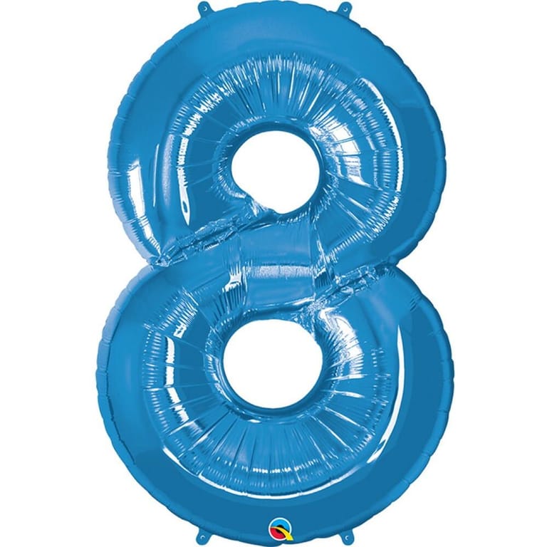 Blue Number Eight Helium Foil Balloon-A859 - Image 1