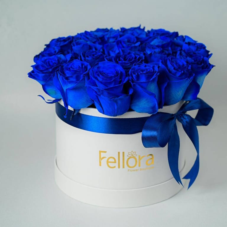25 Royal Blue Roses Flower Box-A946 - Image 4