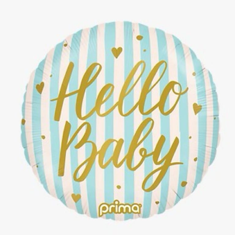 18 Inch Blue Hello Baby Helium Foil Balloon-A991 - Image 1