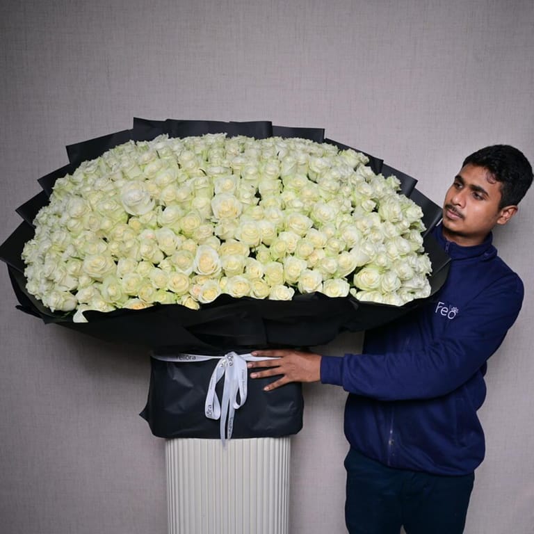 301 White Roses Grand Luxury Bouquet-A1049 - Image 1