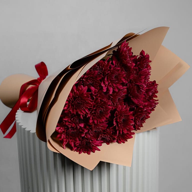 Burgundy Chrysanthemum Elegant Bouquet-A1080 - Image 1