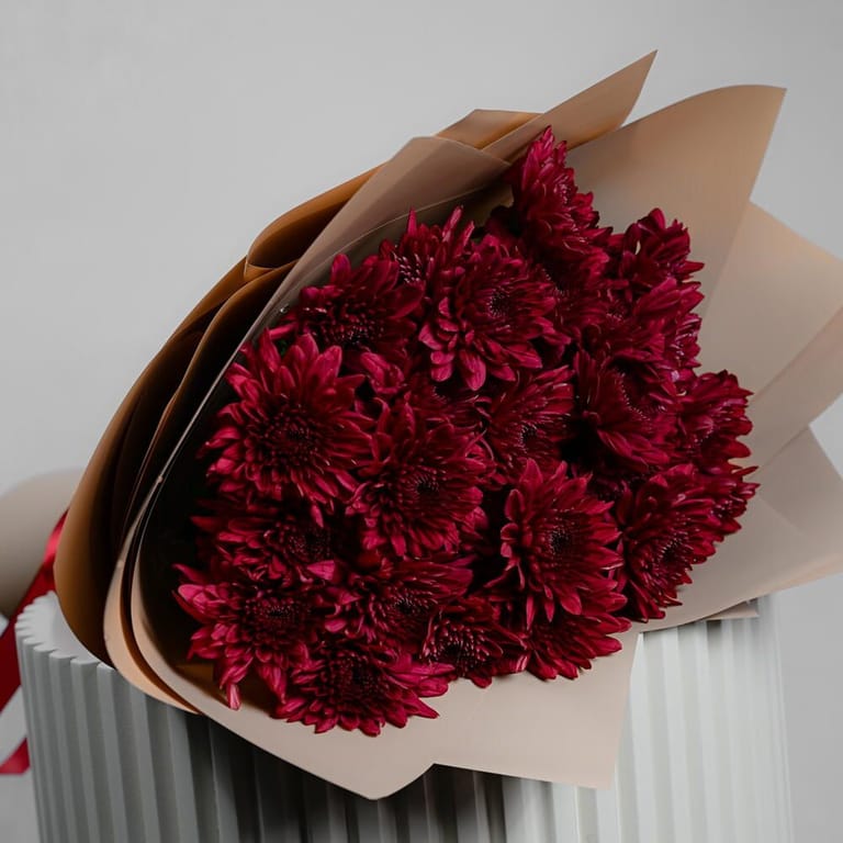 Burgundy Chrysanthemum Elegant Bouquet-A1080 - Image 3