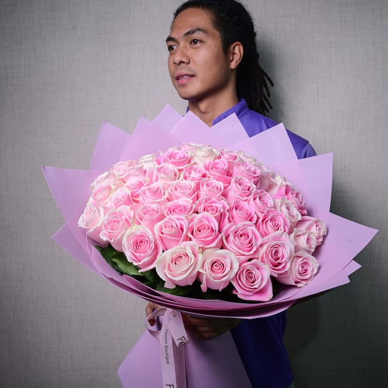 51 Pink Rosita Ecuador Roses Bouquet-A1050 - Image 5