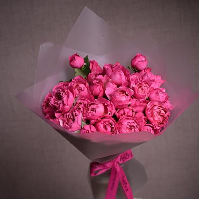 11 Julietta Cerise Peony Roses Bouquet-A1084 - Image 5