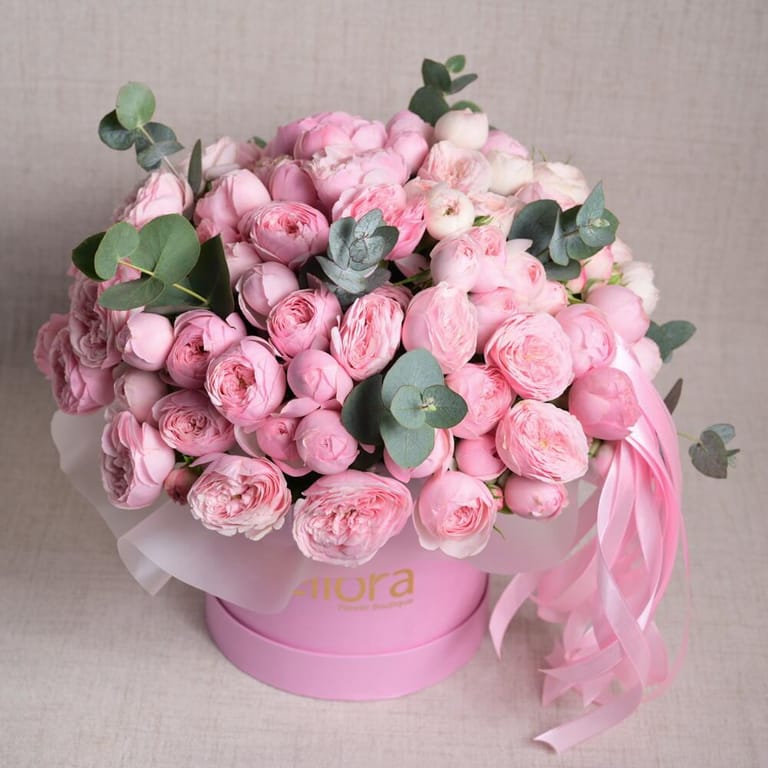 19 Mansfield Pink Peony Roses Flower Box-A1130 - Image 2