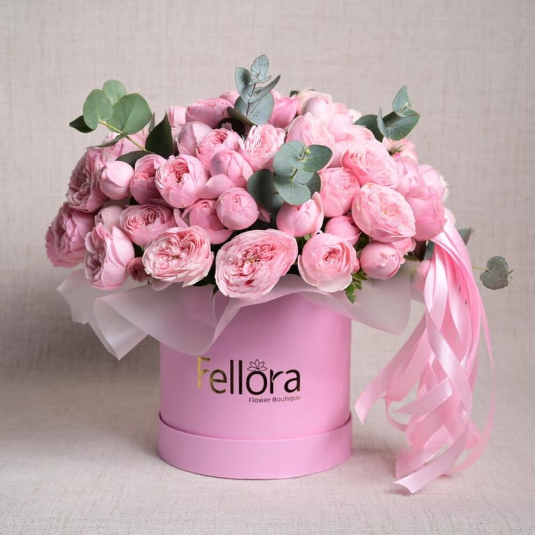 19 Mansfield Pink Peony Roses Flower Box-A1130 - Image 3