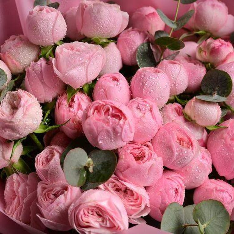 11 Mansfield Pink Peony Roses Bouquet-A1141 - Image 3