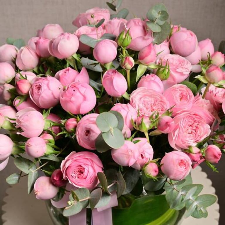 15 Mansfield Park Peony Roses Luxury Vase Arrangement-A1177 - Image 2