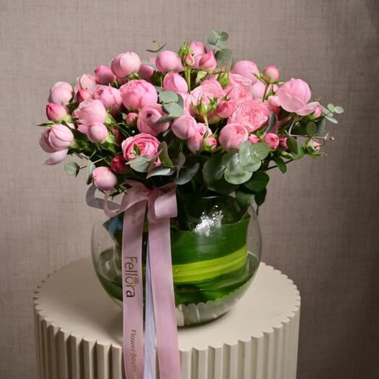 15 Mansfield Park Peony Roses Luxury Vase Arrangement-A1177 - Image 3