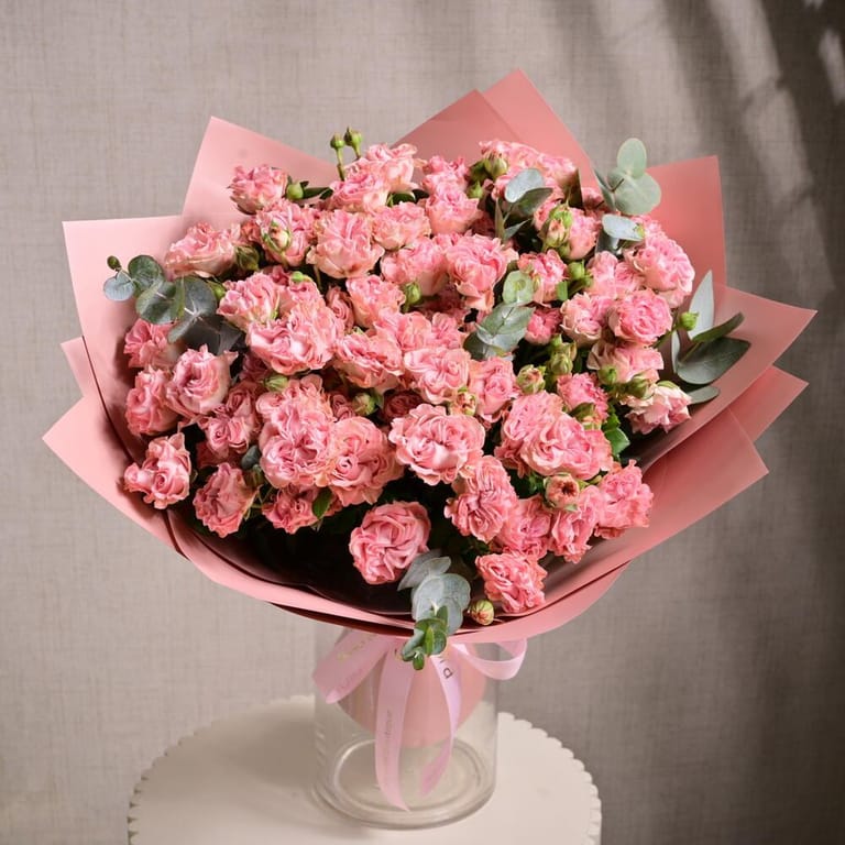 15 Pink Garden Spray Roses Bouquet-A1204 - Image 2