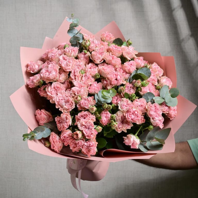 15 Pink Garden Spray Roses Bouquet-A1204 - Image 3