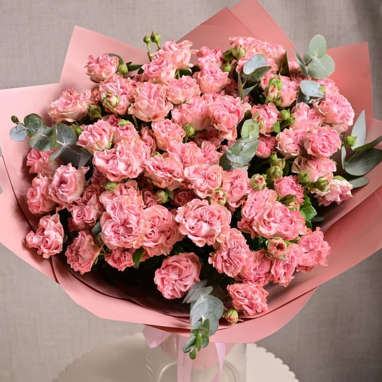 15 Pink Garden Spray Roses Bouquet-A1204 - Image 4