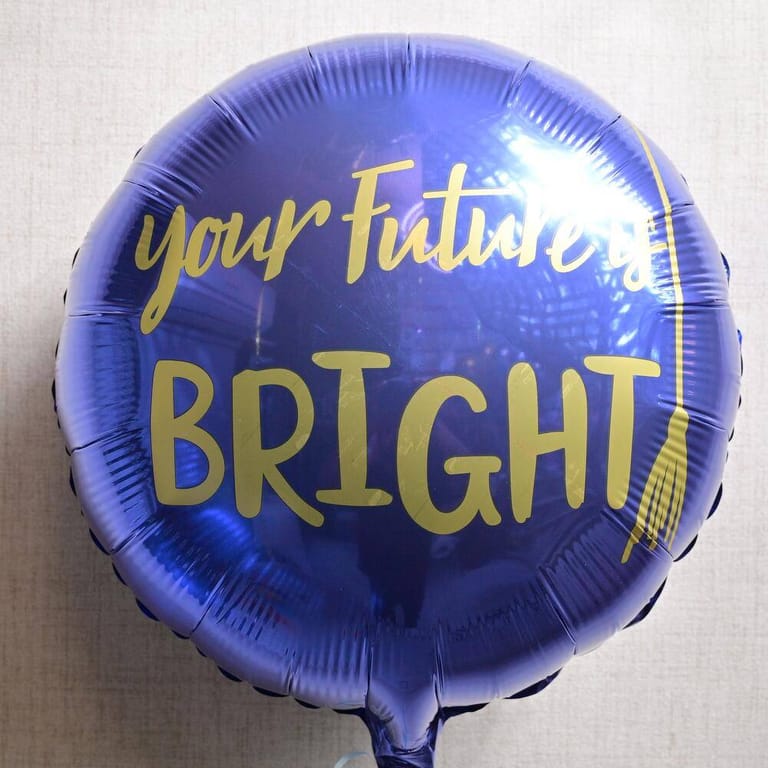 Blue Round Your Future Is Bright Graduation Helium Foil Bal-A1243 - Image 1