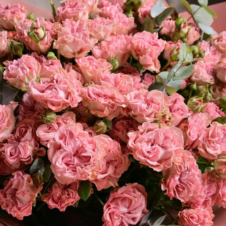 15 Pink Garden Spray Roses Bouquet-A1204 - Image 5