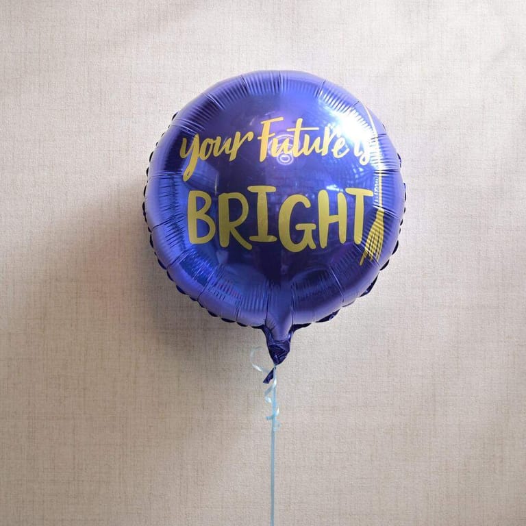 Blue Round Your Future Is Bright Graduation Helium Foil Bal-A1243 - Image 2