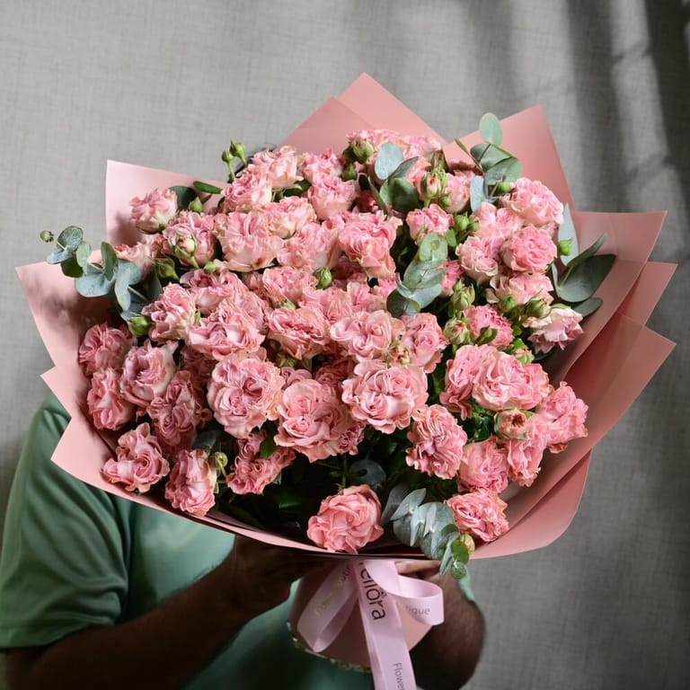 15 Pink Garden Spray Roses Bouquet-A1204 - Image 6