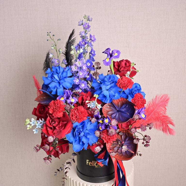 Blue Roses Red Roses And Exotic Flowers Luxury Box-A1311 - Image 5