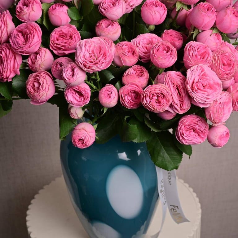 25 Giselle Pink Peony Roses In Luxury Vase-A1313 - Image 5