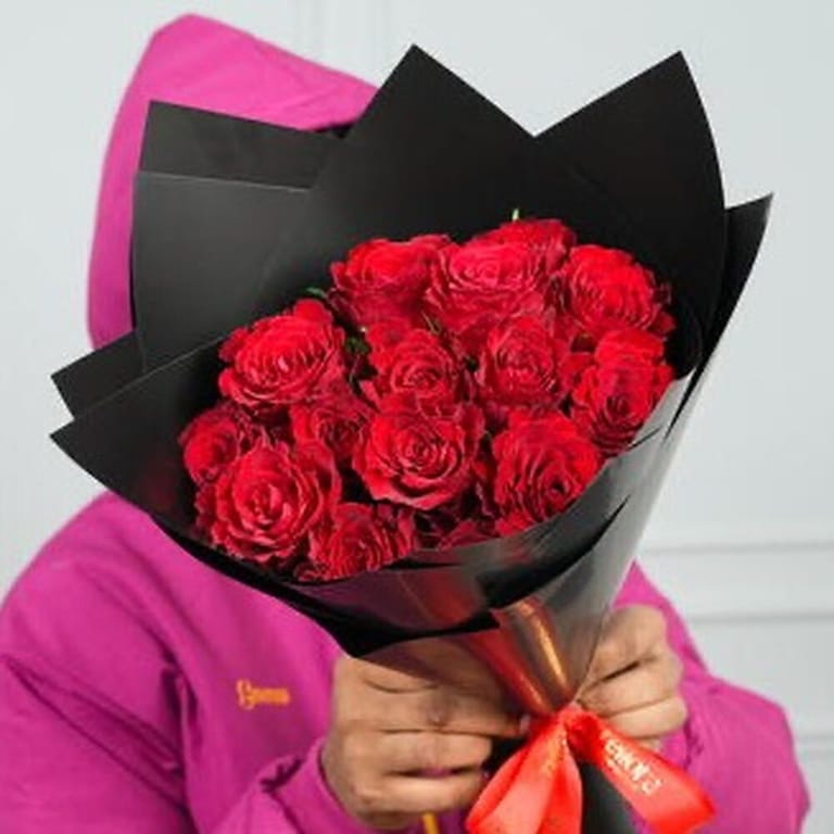 15 Red Roses Luxury Wrapped Bouquet-A1577 - Image 1