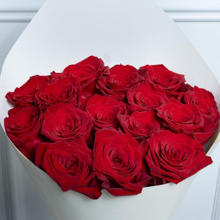15 Red Roses Wrapped Bouquet-A1559 - Image 3