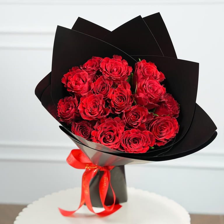 15 Red Roses Luxury Wrapped Bouquet-A1577 - Image 2