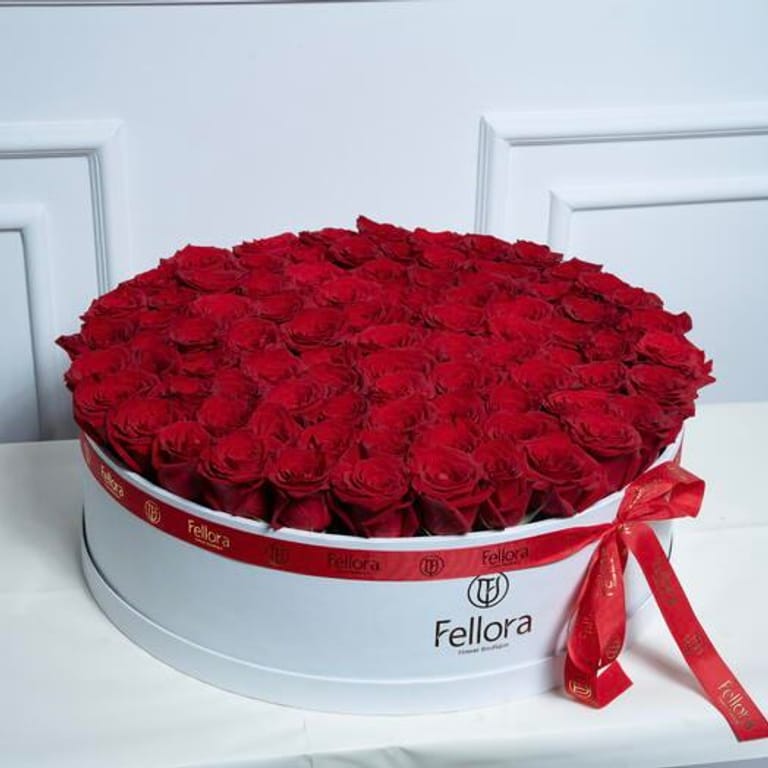 101 Red Roses Luxury White Grand Flower Box-A1556 - Image 5