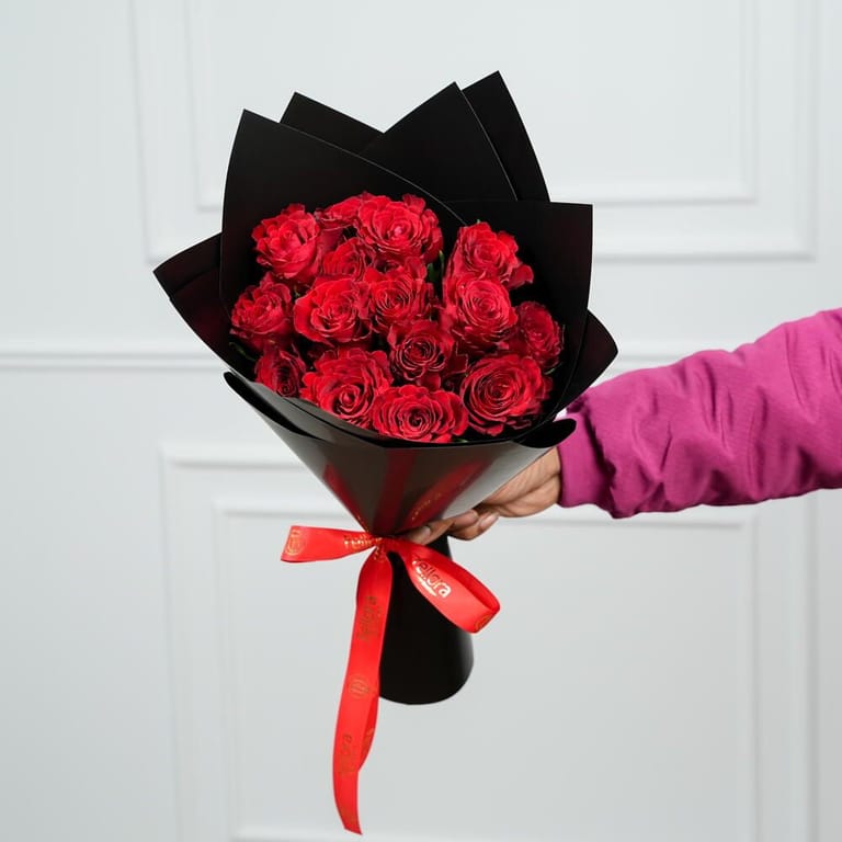 15 Red Roses Luxury Wrapped Bouquet-A1577 - Image 3