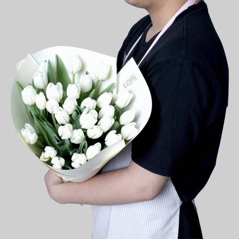 31 White Tulips Elegant Bouquet-A1600 - Image 1