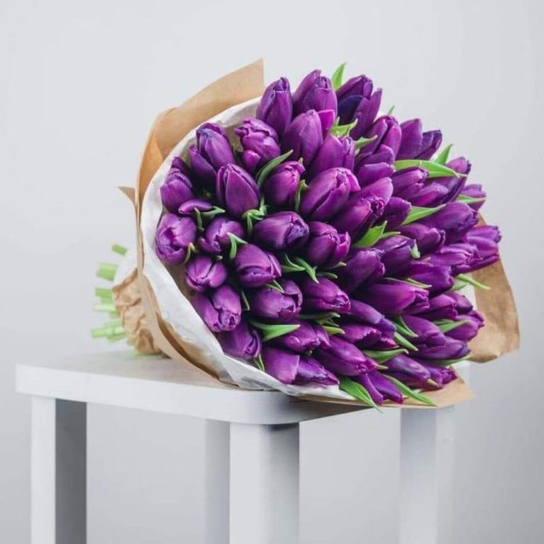69 Purple Tulips Luxury Bouquet-A1602 - Image 1