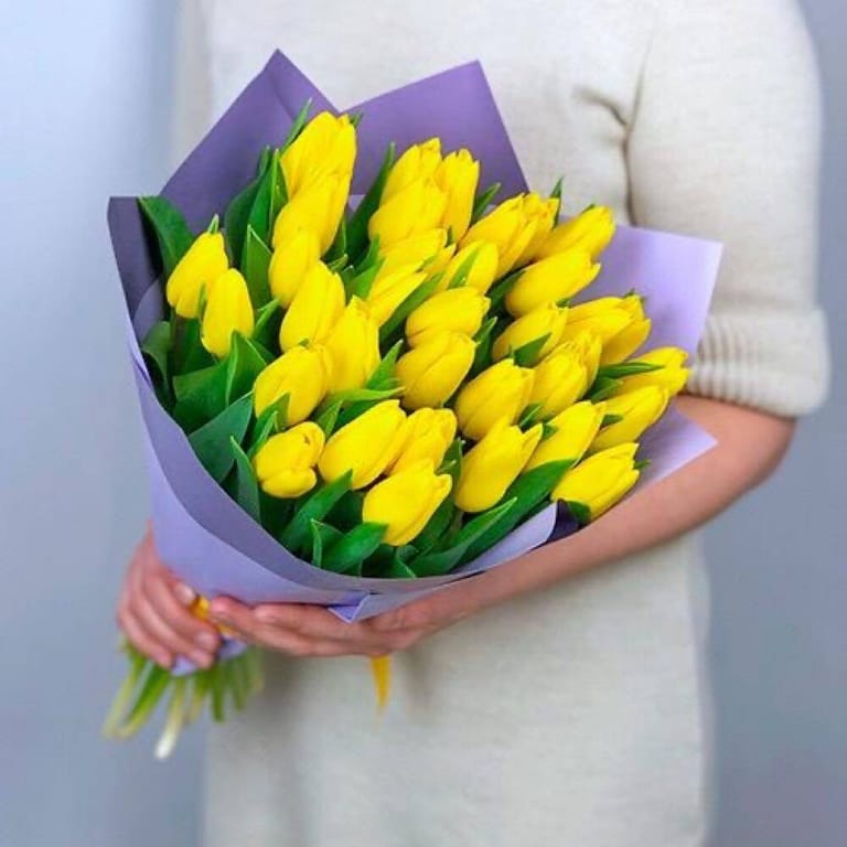 35 Yellow Tulips Luxury Bouquet-A1603 - Image 1