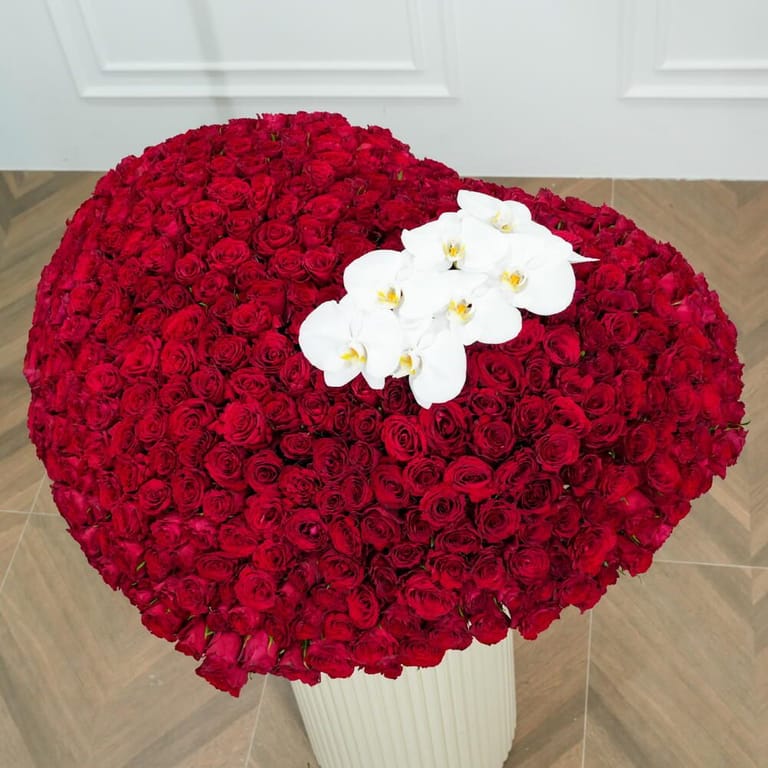 701 Red Roses And White Orchids Grand Luxury Arrangement-A1599 - Image 5