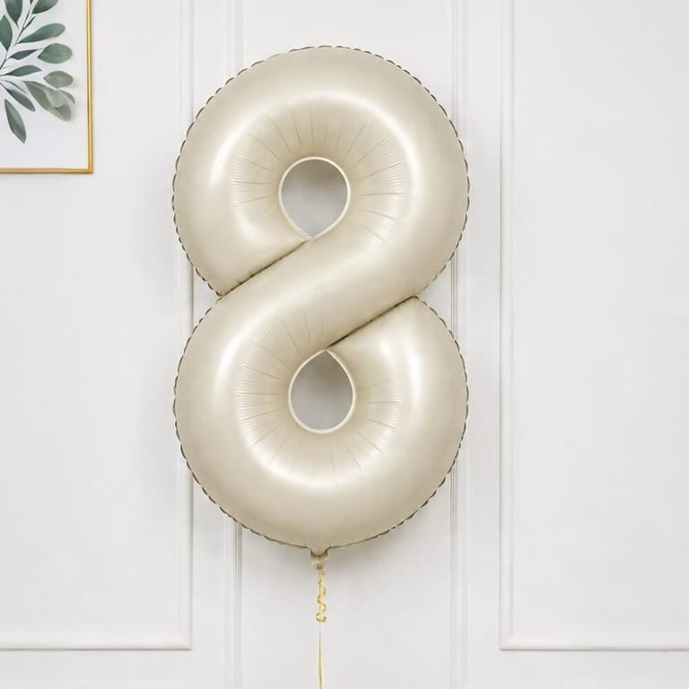 Beige Number Eight Helium Foil-A1781 - Image 1