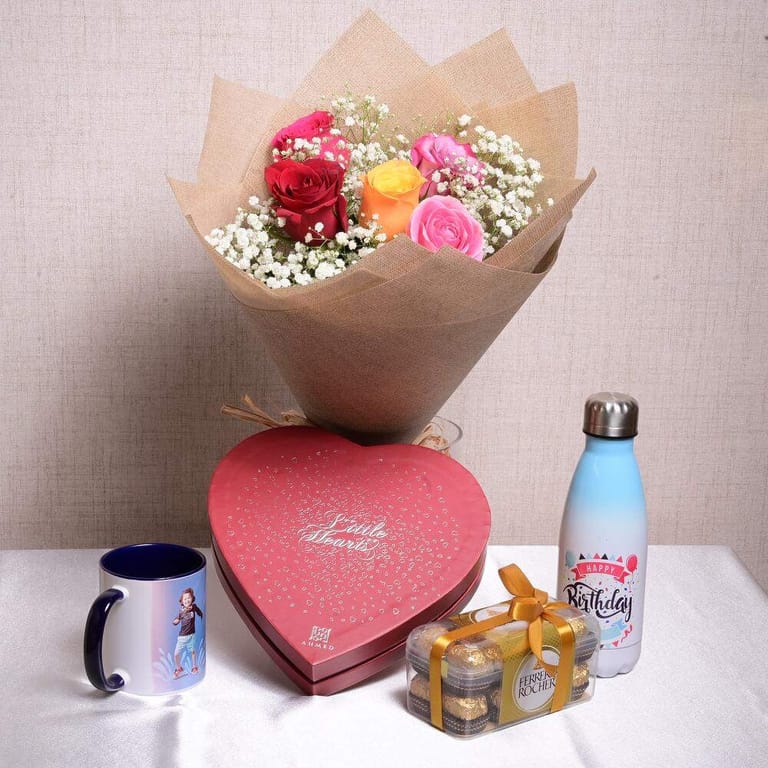 Birthday Gift set with 5 Roses Little Hearts Perfume-C71 - Image 4