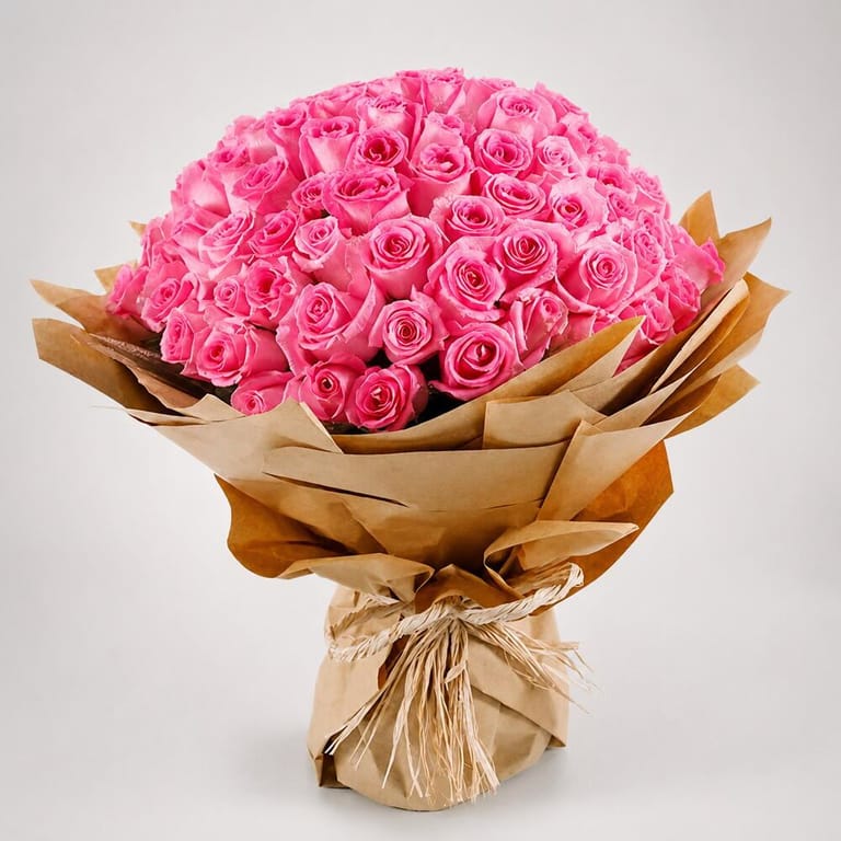 Mono Bouquet Of 101 Pink Roses-A20 - Image 1