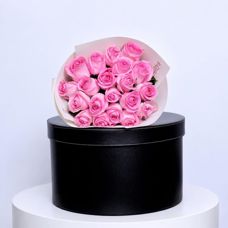 Flower Bouquet Of 21 Pink Roses-A35 - Image 3