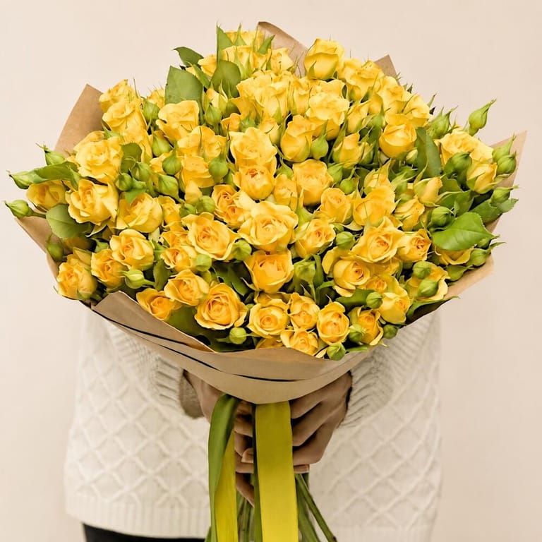 Sunshine Spray Rose Bouquet-A46 - Image 1