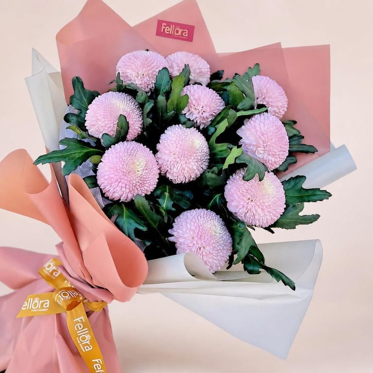 Chrysanthemum Ping Pong Bouquet-A49 - Image 1