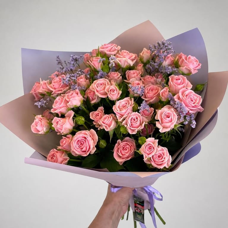 Pink Spray Rose Bouquet-A99 - Image 1