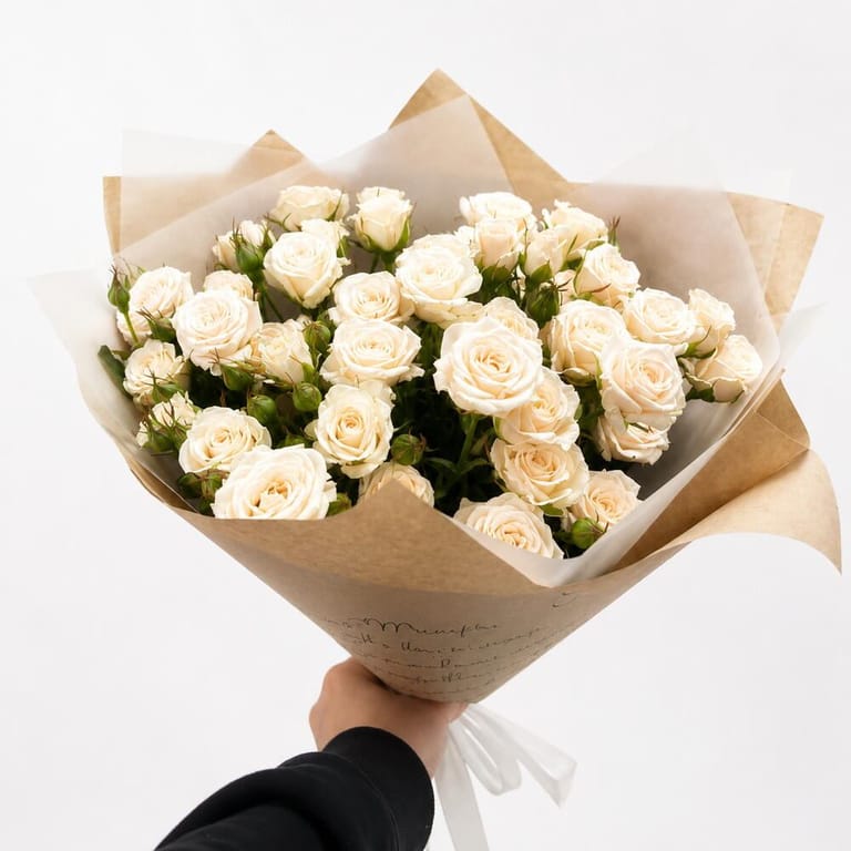 Elegant Cream Spray Rose Bouquet-A103 - Image 1