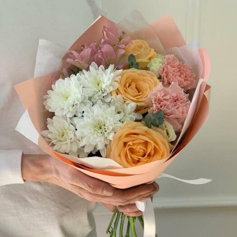 Warm Sunset Mixed Pastel Bouquet-A118 - Image 1