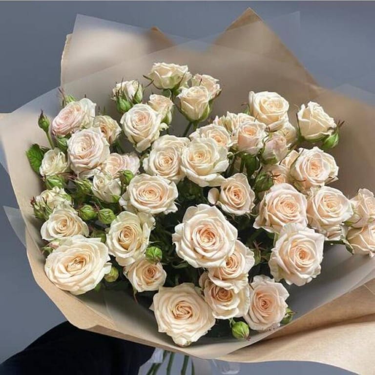 Elegant Cream Spray Rose Bouquet-A103 - Image 5