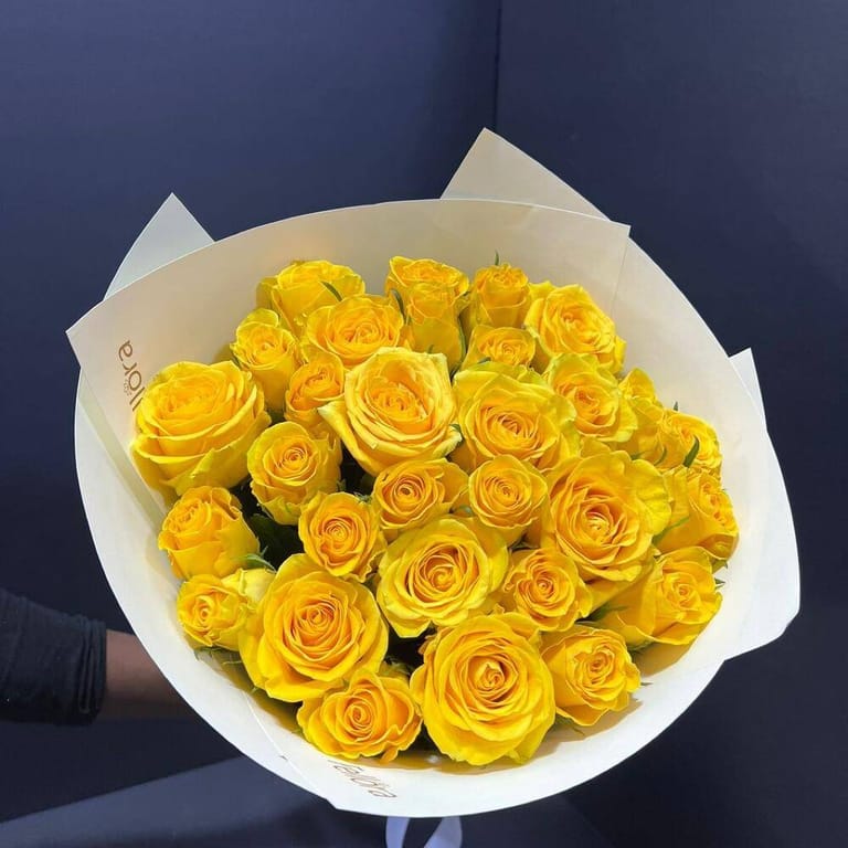 Sunshine Yellow Rose Bouquet-A158 - Image 1