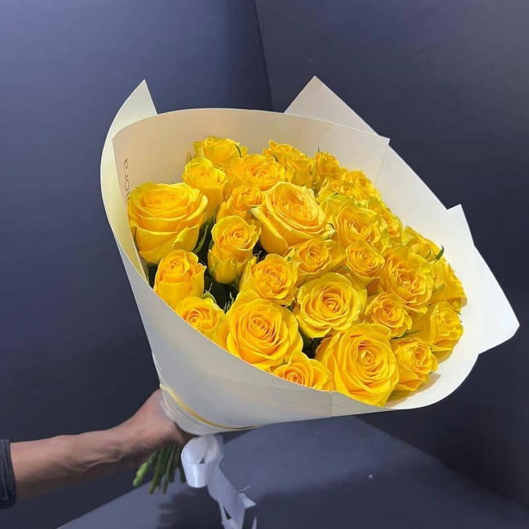Sunshine Yellow Rose Bouquet-A158 - Image 2